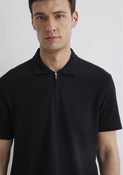 Mavi Yarım Fermuarlı Polo Yaka T-shırt-0612525-900