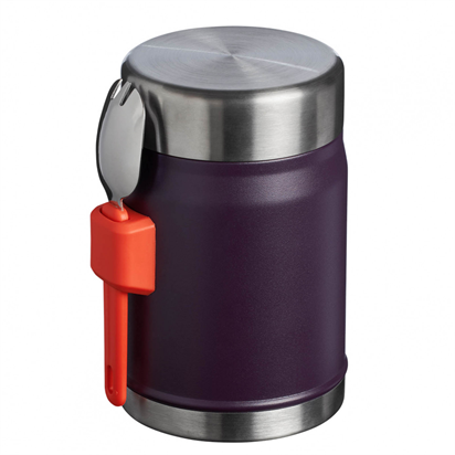 Stanley Klasik Paslanmaz Çelik Yemek Termosu Kaşıklı 0,47 LT - Mor/Turuncu