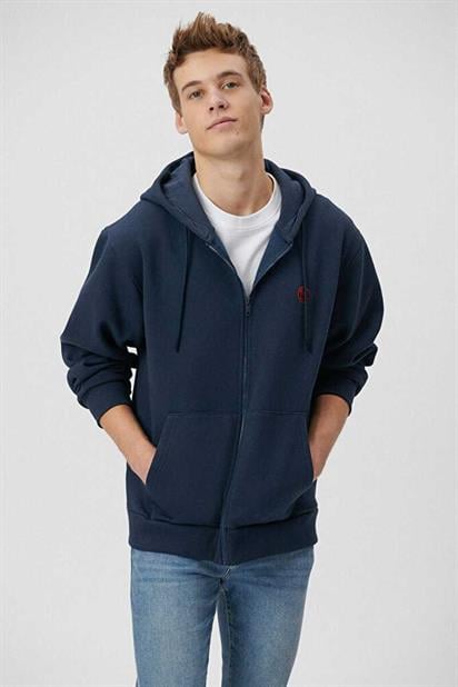 Mavi Fermuarlı Erkek Sweatshirt 066979-70490