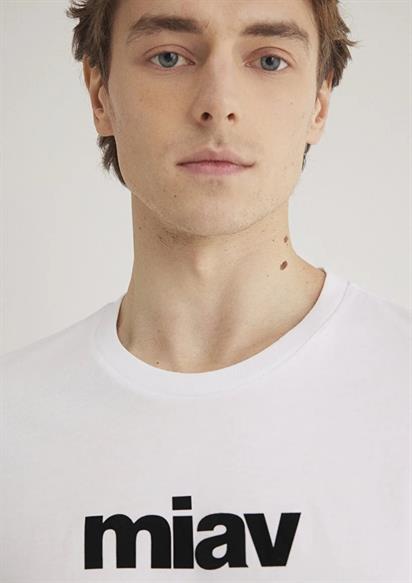 Mavi Miav Baskılı  Beyaz Erkek T-Shirt 067153-602