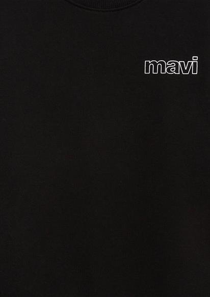 Mavi Logo Baskılı Siyah Sweatshirt 6S10034-900