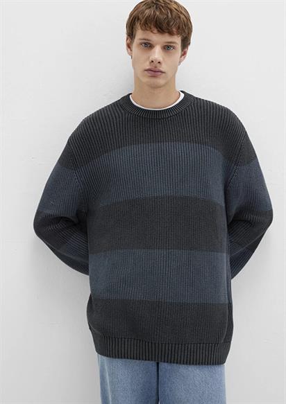 Mavi Koyu Gri Erkek Kazak 0710290-70090