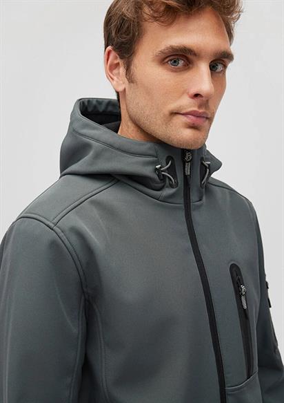 Mavi Kapüşonlu Erkek Ceket - 0110264-71598