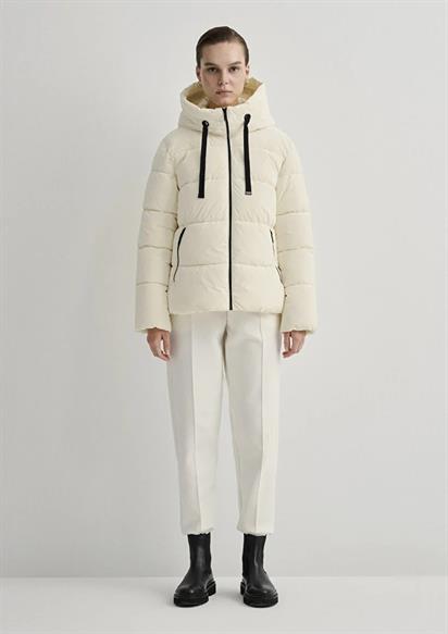 Mavi Kapüşonlu  Toz Beyaz Kadın Mont 1110043-83043