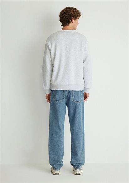 Mavi Baskılı Unisex Sweatshirt