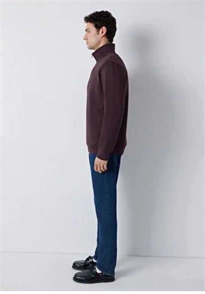 Mavi Yarım Fermuarlı  Erkek Sweatshirt 0S20027-88083