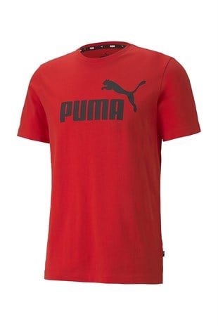 Puma Essentials Logo Erkek Kırmızı Tişört 586666 11