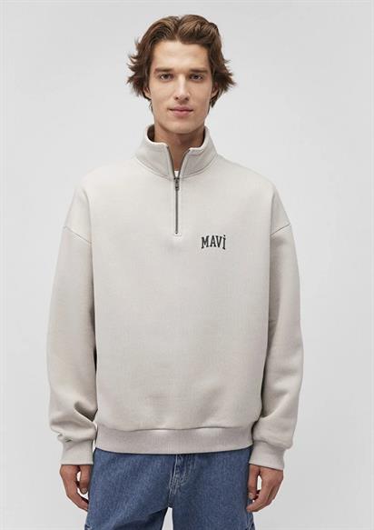 Mavi Logo Baskılı Yarı Fermuarlı Sweatshirt-0S10208-70074