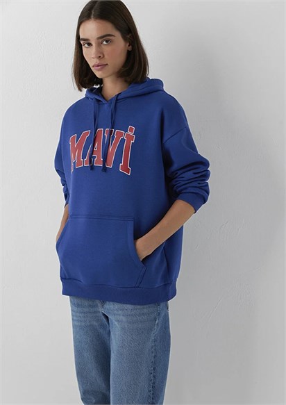 Mavi Mavı Logo Kapüsonlu Kadın Sweatshirt 1600361-70758