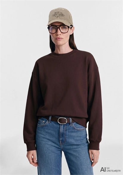 Mavi Yuvarlak Yaka Basıc  Kadın Sweatshirt 1S10576-70240