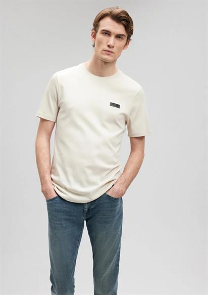 Mavı Bisiklet Yaka  Antik Bej Erkek  Tişört