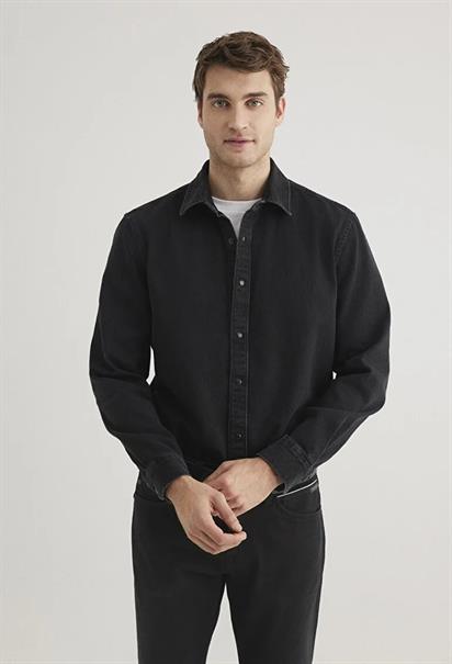 Mavi Uzun Kol  Siyah  Erkek Gömlek 0211441-900