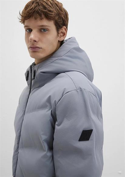 Mavi Kapüşonlu  Gece Gri Erkek Mont 0110651-85550