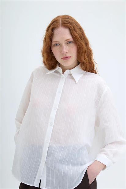 Quzu Oversize Uzun Kollu Gömlek 25YGML00188