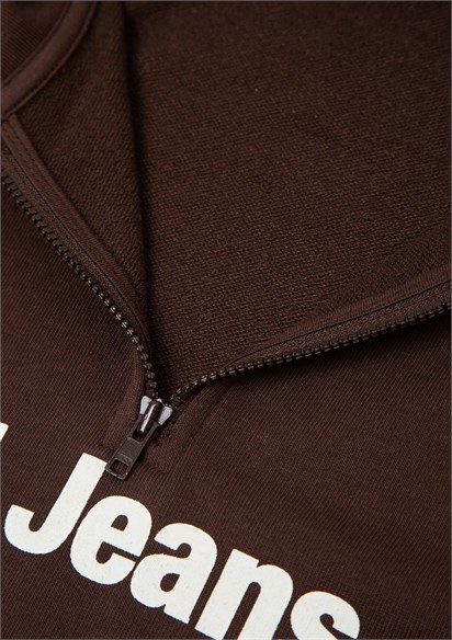 Mavi Mavi Jeans Baskılı Logo Yarım Fermuarlı Çocuk Sweatshirt 6S10142-88067