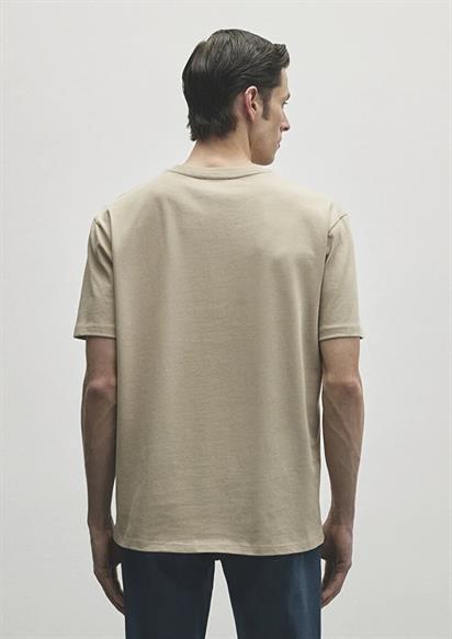 Mavi Bisiklet Yaka Tişört Boz Kahve