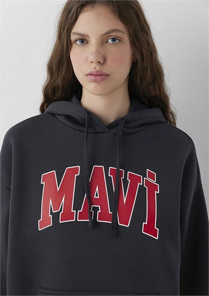 Mavi Logo Baskılı Kapüşonlu Kadın Sweatshirt 1600361-70499