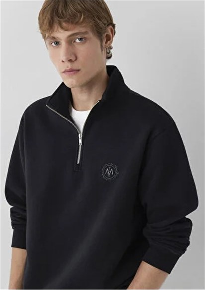 Mavi Yarım Fermuarlı Logo Erkek Sweatshirt 0S20112-900