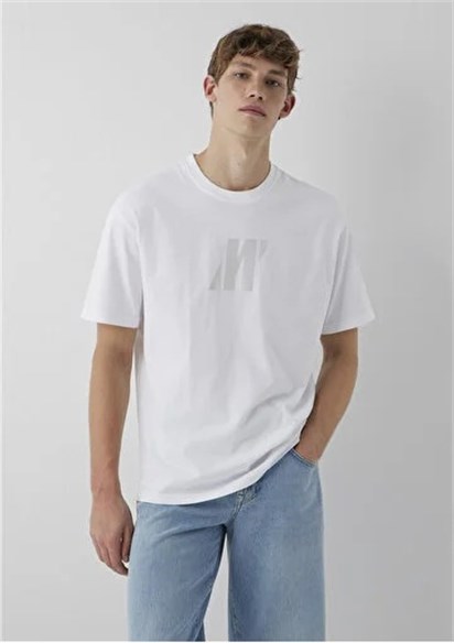Mavi Pro Baskılı Erkek T-shirt-0620059-620