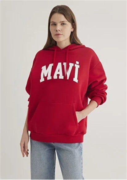 Mavi Logo Bakılı Kadın Oversize Sweatshirt-1600361-86417
