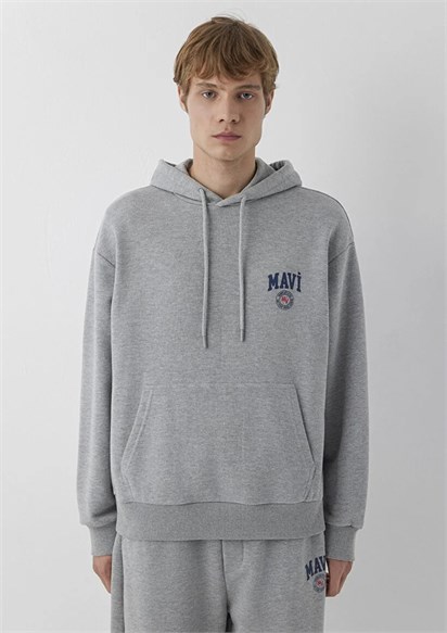 Mavi Logo Baskılı Kapşönlu  Erkek Sweatshırt-0S10656-80018