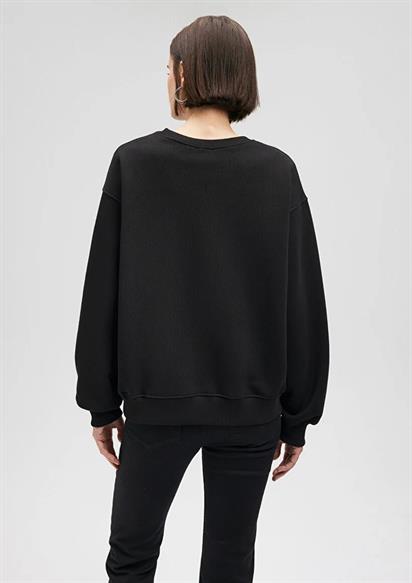 Mavi Yuvarlak Yaka Kadın Sweatshirt