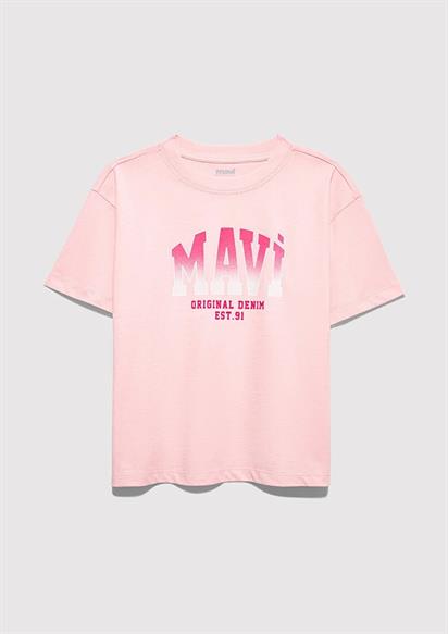 Mavi Logo Baskılı Çocuk T-shirt-7610386-71007