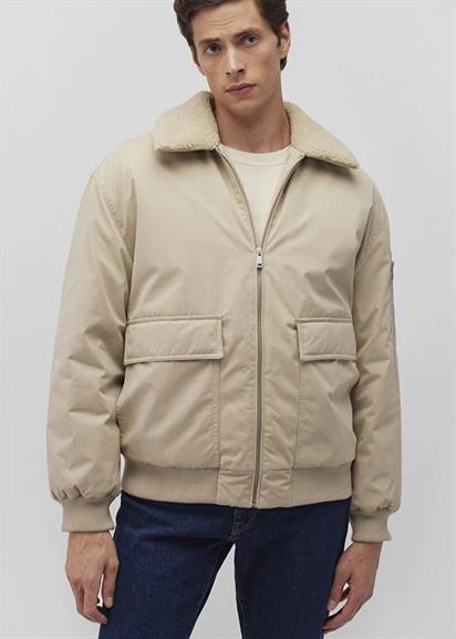 Mavi Dik Yaka Bej Bomber Ceket-0110465-86559