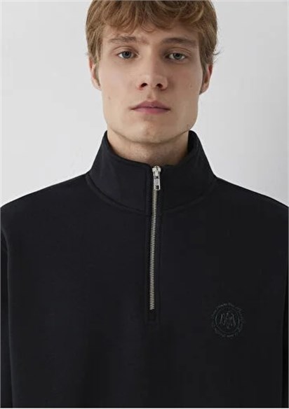 Mavi Yarım Fermuarlı Logo Erkek Sweatshirt 0S20112-900