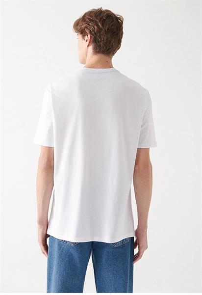 Mavi Logo Nakışlı  Beyaz Erkek T-Shirt 067074-620