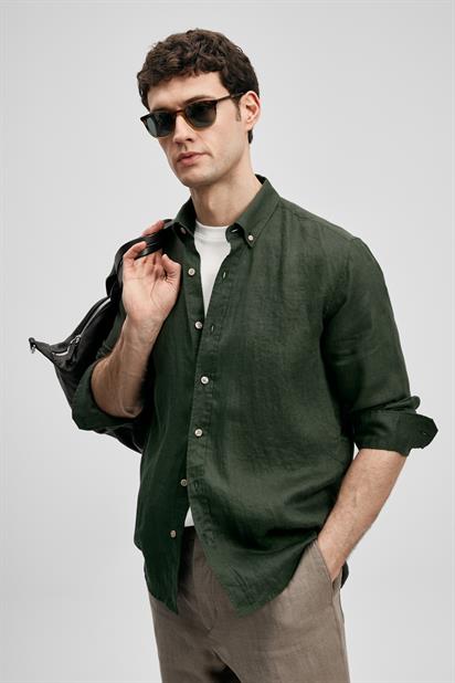 Lufian Pitaya Erkek Keten Gömlek Comfort Fit-111010654