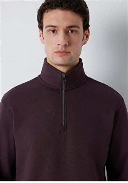 Mavi Yarım Fermuarlı  Erkek Sweatshirt 0S20027-88083