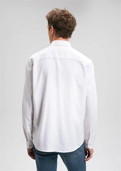 Mavı Uzun Kollu  Uçuk Bej Gömlek