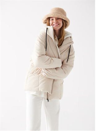 Mavi Dik Yaka Kadın Mont Taş 1110075-70143