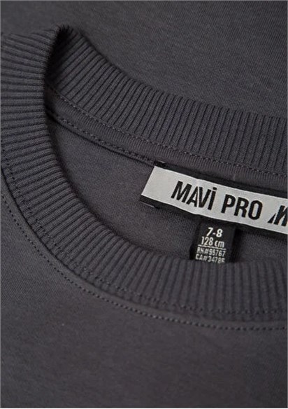 Mavi M Logo Grafik Sweatshirt Koyu Gri Çocuk Sweatshirt 6S10201-70763