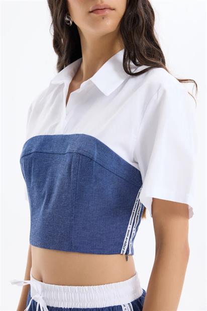 Quzu Şerit Detaylı Macthli Bluz 25YBLZ00552