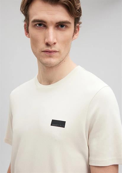 Mavı Bisiklet Yaka  Antik Bej Erkek  Tişört