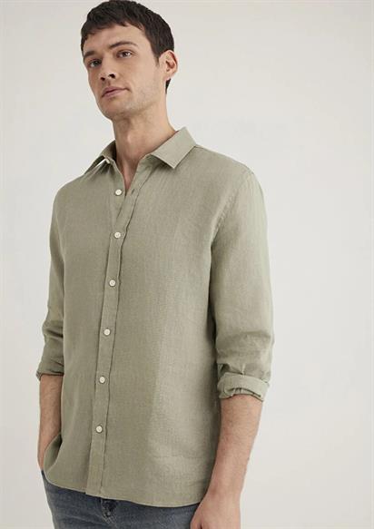 Mavi Uzun Kol Göl Yeşili Erkek Gömlek 0211466-71481