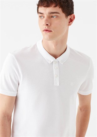 Mavi Polo Tişört Beyaz 063247-27879
