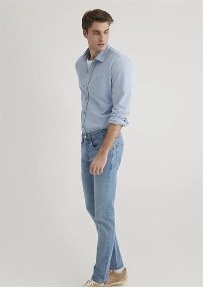Mavi Uzun Kol  Gölge Mavi Erkek Gömlek 0210294-70730