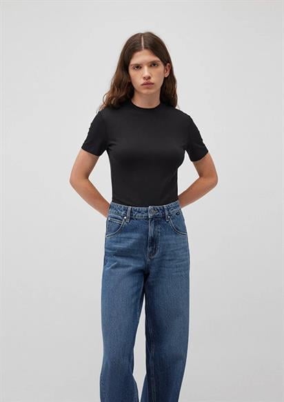 Mavi Yuvarlak Yaka Basıc  Siyah Kadın  T-Shirt 1600963-900