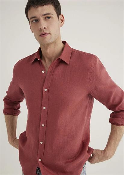 Mavi Uzun Kol Kiremit Erkek Gömlek 0211466-71100