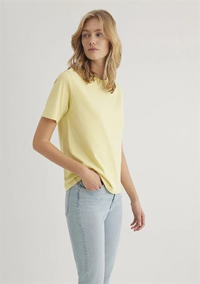 Mavi Yuvarlak Yaka  Limon Sarı Kadın T-Shirt 1600955-71303