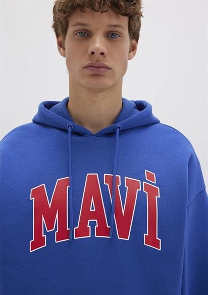 Mavi Mavi Baskılı  Derin Deniz Mavi Erkek Sweatshirt 067149-70907