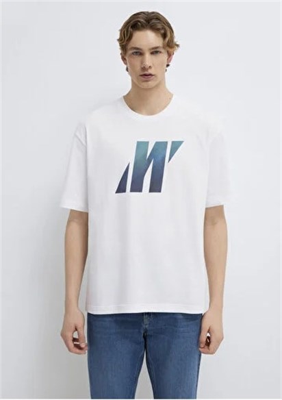 Mavi Pro Baskılı Erkek T-shirt-0613448-620