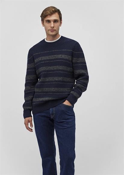 Mavi Çizgili Unisex Kazak 0710209-70490