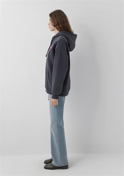 Mavi Logo Baskılı Kapüşonlu Kadın Sweatshirt 1600361-70499