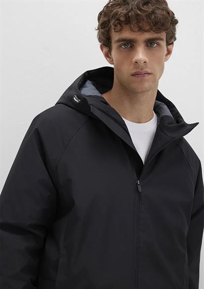 Mavi Kapüşonlu  Jet Siyah Erkek Mont 0110615-71379