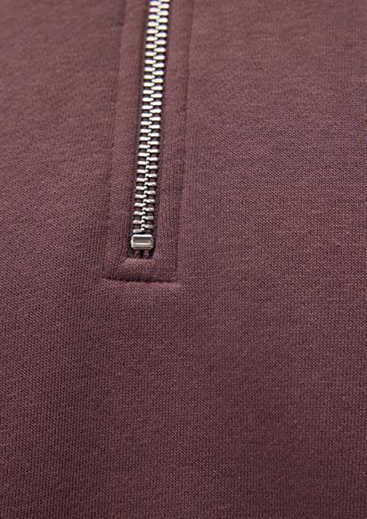 Mavi Yarım Fermuarlı Unisex Sweatshirt