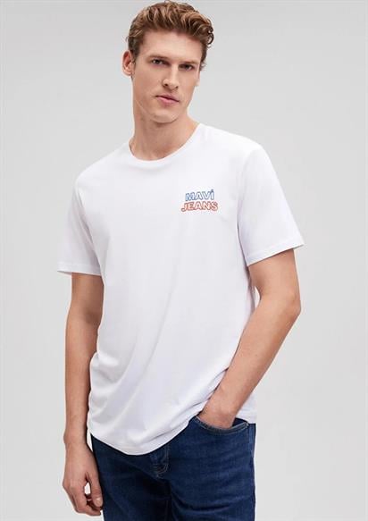 Mavi Baskılı Beyaz Erkek T-Shirt 066841-620